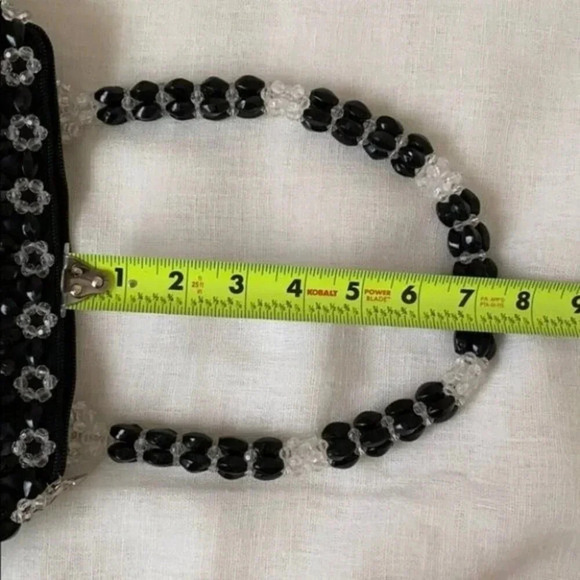 Vintage Y2K Black & Clear Beaded Purse - Picture 10 of 10